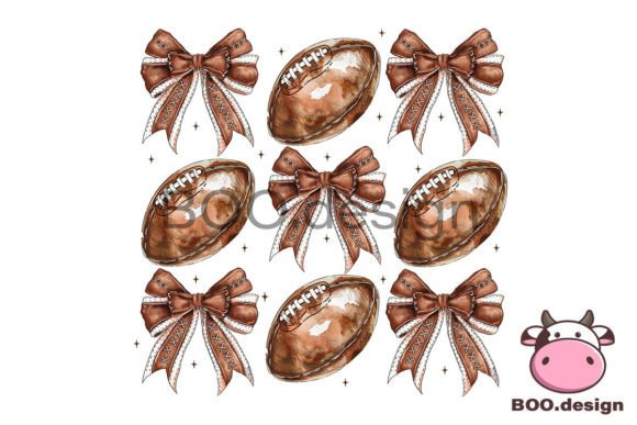 Coquette Football PNG & Football Bow Graphics for Crafts & Cricut Projects
