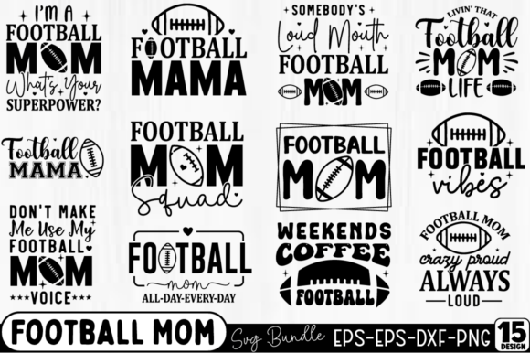 Football Mom SVG Bundle, Football Design for Crafts & Graphics Projects