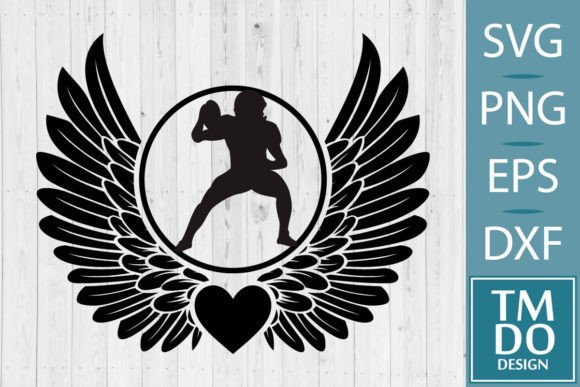 Football Player Memorial Angel Wings RIP