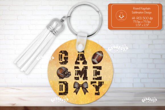 Football Quote Round Keychain for Crafts & Graphics Sellers