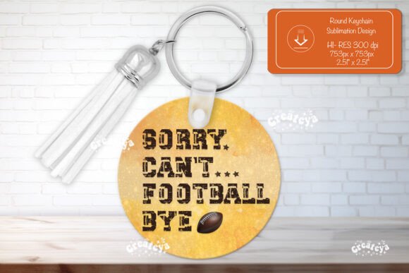 Football Quote Round Keychain Sport PNG – A Crafty Graphic for Sports-Themed Design Projects