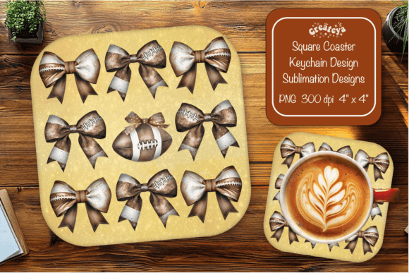 Football Square Coaster PNG Graphics for Crafts & Content Publishing