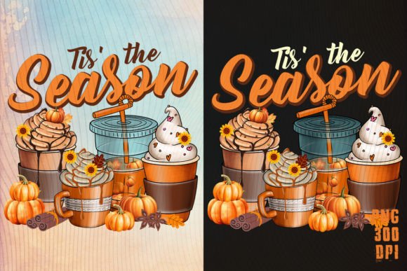 Tis the Season Pumpkin Football Coffee Graphics for Crafts